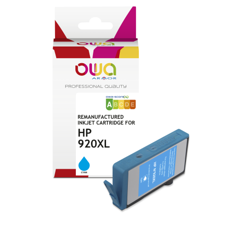 Cartouche d'encre remanufacturée OWA - haute capacité - Cyan - pour HP 920XL C