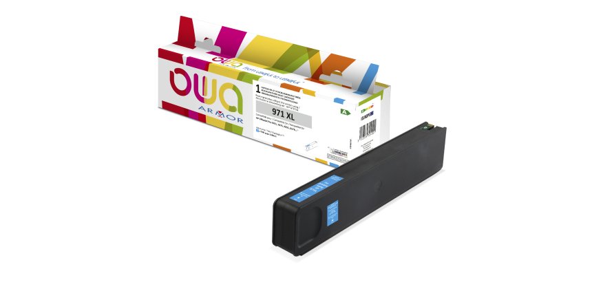 Cartouche d'encre remanufacturée OWA - haute capacité - Cyan - pour HP 971XL C