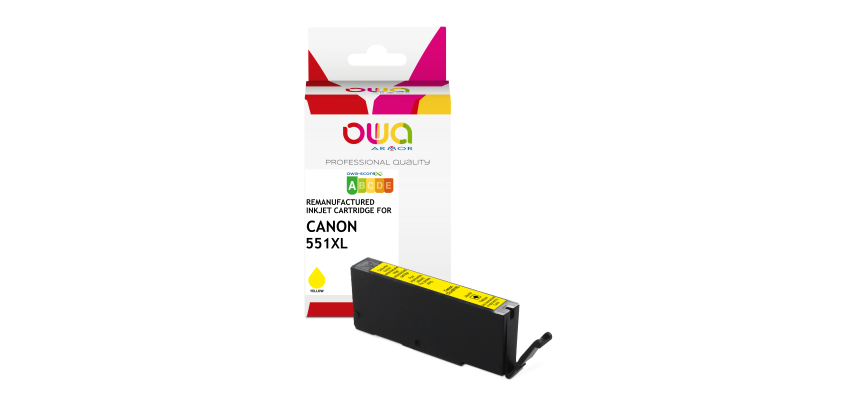 Cartouche d'encre remanufacturée OWA - haute capacité - Jaune - pour CANON CLi-551XL Y