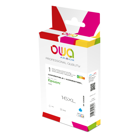 Cartouche d'encre remanufacturée OWA - haute capacité - Cyan - pour EPSON 16XL C