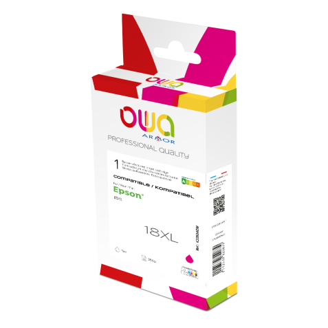 Cartouche d'encre remanufacturée OWA - haute capacité - Magenta - pour EPSON 18XL M