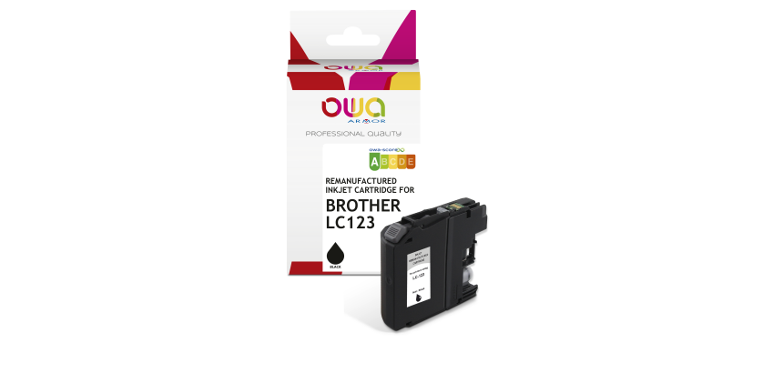Cartouche d'encre remanufacturée OWA - standard - Noir - pour BROTHER LC123 B
