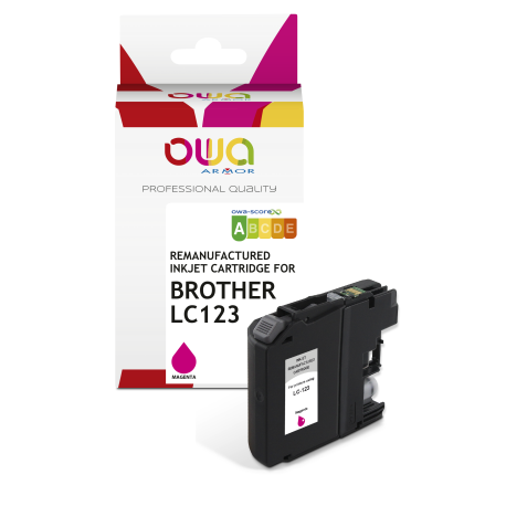 Cartouche d'encre remanufacturée OWA - standard - Magenta - pour BROTHER LC123 M