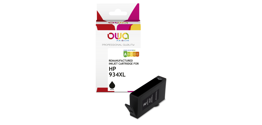 Cartouche d'encre remanufacturée OWA - haute capacité - Noir - pour HP 934XL B