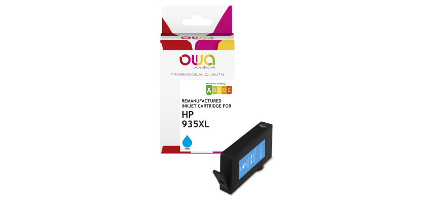 Cartouche d'encre remanufacturée OWA - haute capacité - Cyan - pour HP 935XL C