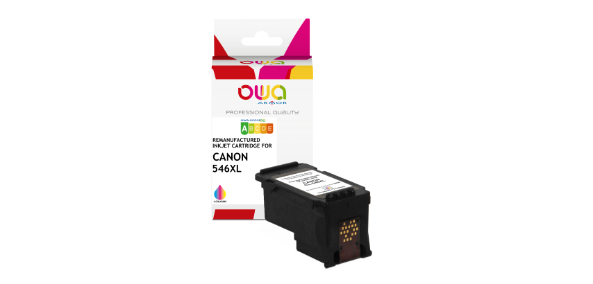 Cartouche d'encre remanufacturée OWA - haute capacité - 3 Couleurs - pour CANON CL-546XL