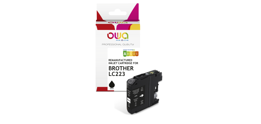 Cartouche OWA Compatible Brother LC223 Noir pour imprimante jet d'encre