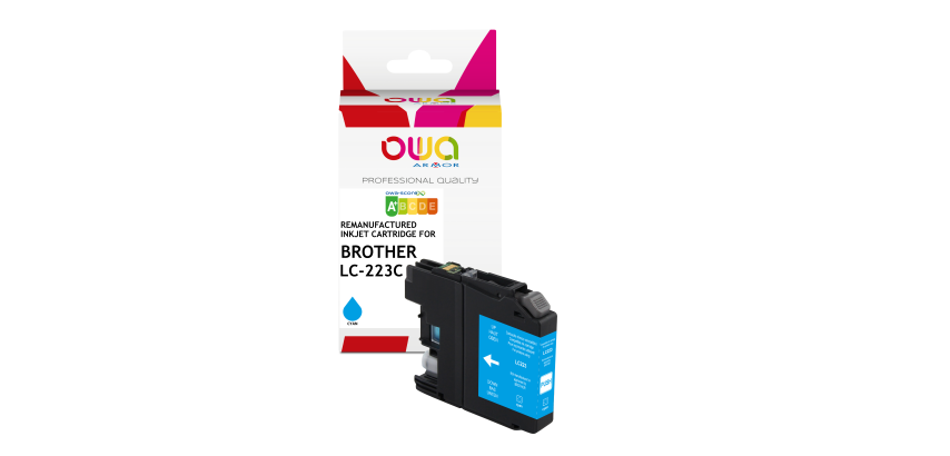 Cartouche d'encre remanufacturée OWA - standard - Cyan - pour BROTHER LC-223C