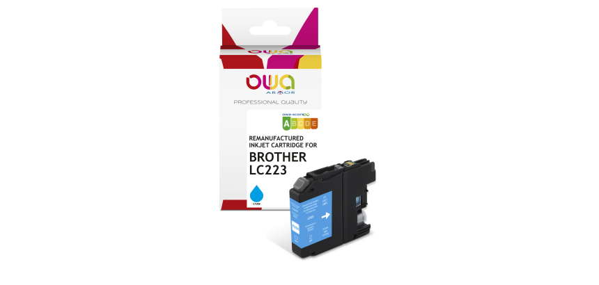 Cartouche d'encre remanufacturée OWA - standard - Cyan - pour BROTHER LC-223C