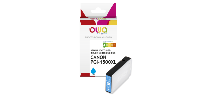 OWA Remanufactured Ink Cartridge - High Capacity - Cyan - for CANON PGI-1500 XLC
