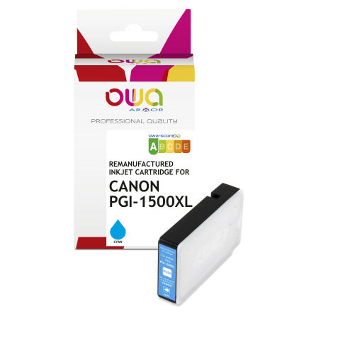 Cartouche d'encre remanufacturée OWA - haute capacité - Cyan - pour CANON PGI-1500 XLC
