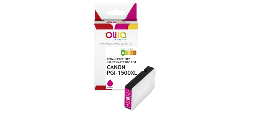 Cartouche d'encre remanufacturée OWA - haute capacité - Magenta - pour CANON PGI-1500 XLM