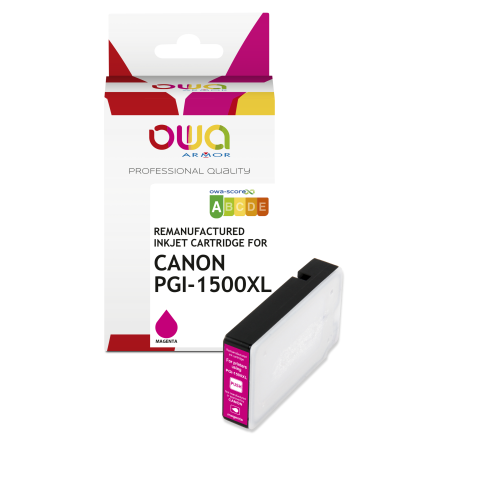 Cartouche d'encre remanufacturée OWA - haute capacité - Magenta - pour CANON PGI-1500 XLM