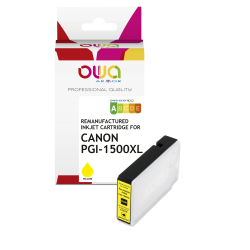 Cartouche d'encre remanufacturée OWA - haute capacité - Jaune - pour CANON PGI-1500 XLY