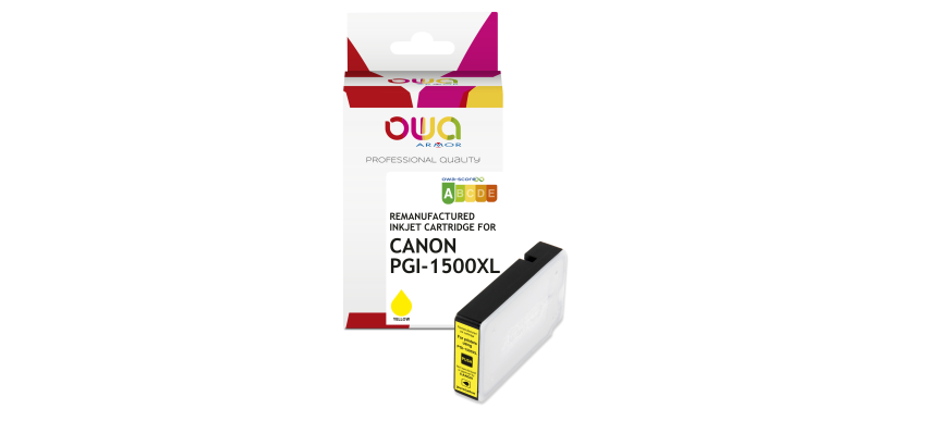 Cartouche d'encre remanufacturée OWA - haute capacité - Jaune - pour CANON PGI-1500 XLY