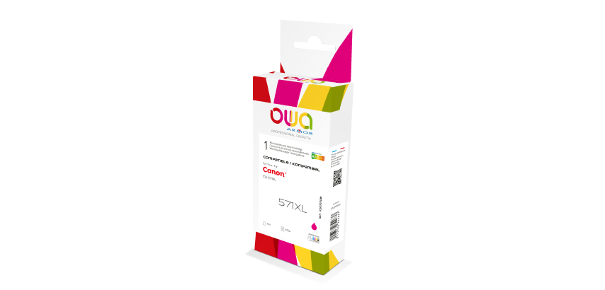 Cartouche d'encre remanufacturée OWA - haute capacité - Magenta - pour CANON CLi-571XL M