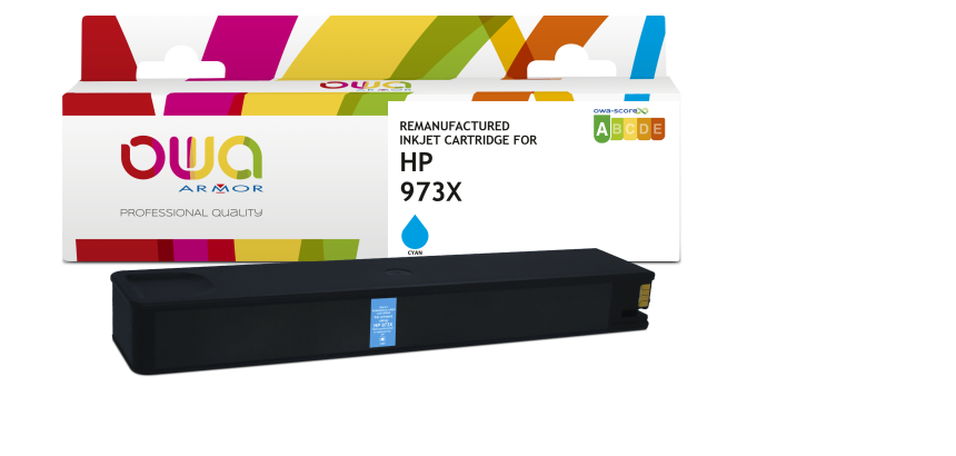 Cartouche d'encre remanufacturée OWA - standard - Cyan - pour HP 973X