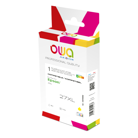 Cartouche d'encre remanufacturée OWA - haute capacité - Jaune - pour EPSON 27XL Y