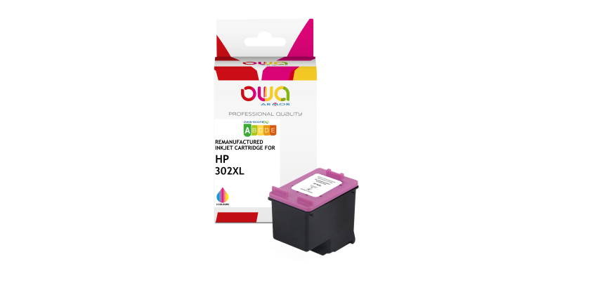 Remanufactured OWA Ink Cartridge - High Capacity - 3 Colors - for HP 302XL 3C