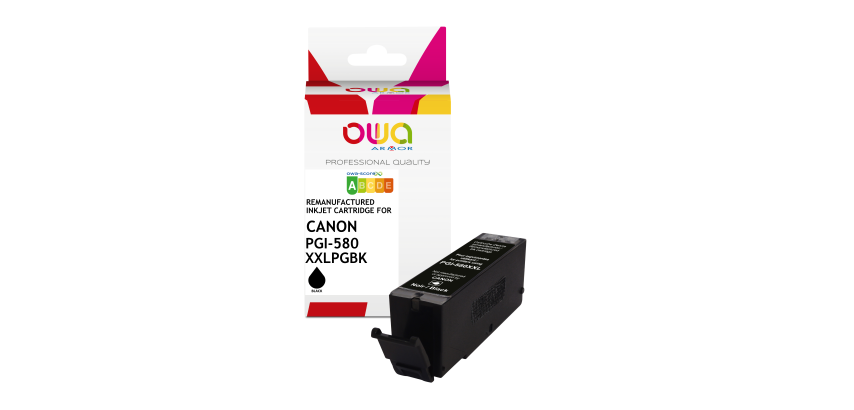 Cartouche d'encre remanufacturée OWA - haute capacité - Noir - pour CANON PGI-580 XXLPGBK