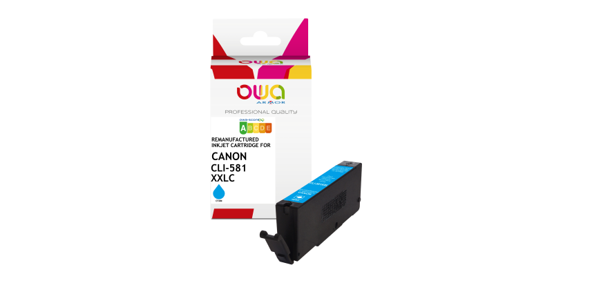 Cartouche d'encre remanufacturée OWA - haute capacité - Cyan - pour CANON CLI-581 XXLC