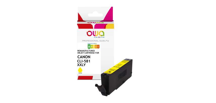 Cartouche d'encre remanufacturée OWA - haute capacité - Jaune - pour CANON CLI-581 XXLY