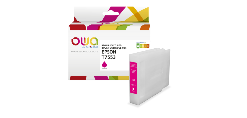 Cartouche d'encre remanufacturée OWA - haute capacité - Magenta - pour EPSON T7553
