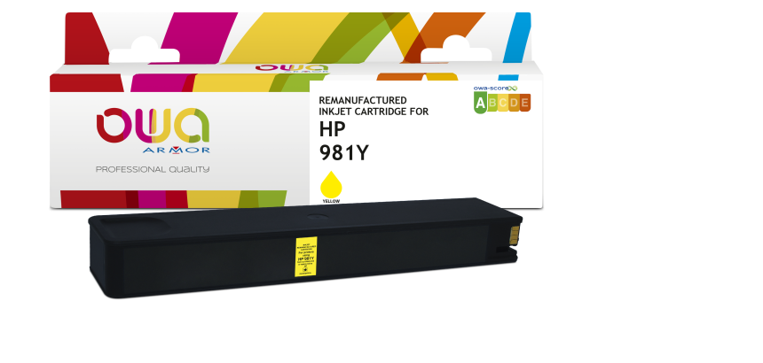 Cartouche d'encre remanufacturée OWA - haute capacité - Jaune - pour HP 981Y