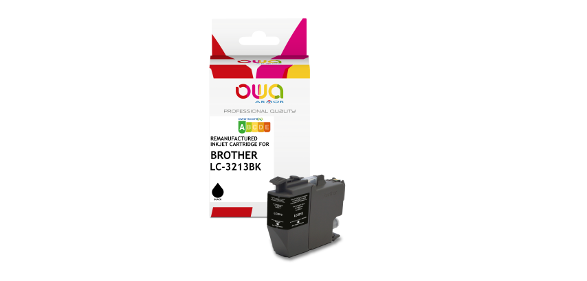 Cartouche d'encre remanufacturée OWA - standard - Noir - pour BROTHER LC-3213BK