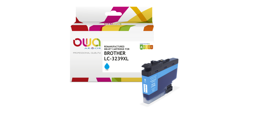 Cartouche d'encre remanufacturée OWA - haute capacité - Cyan - pour BROTHER LC-3239XLC