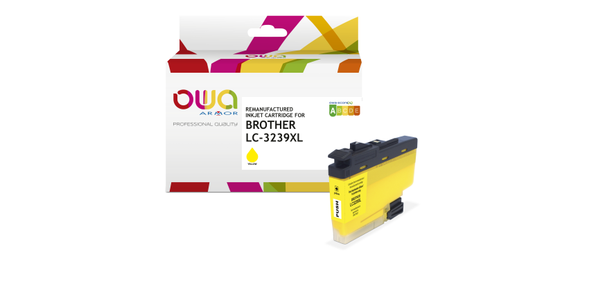 Cartouche d'encre remanufacturée OWA - haute capacité - Jaune - pour BROTHER LC-3239XLY