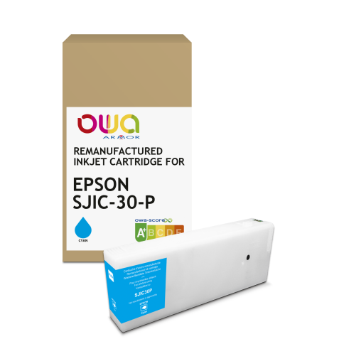 Cartouche d'encre remanufacturée OWA - standard - Cyan - pour EPSON SJIC-30-P-C