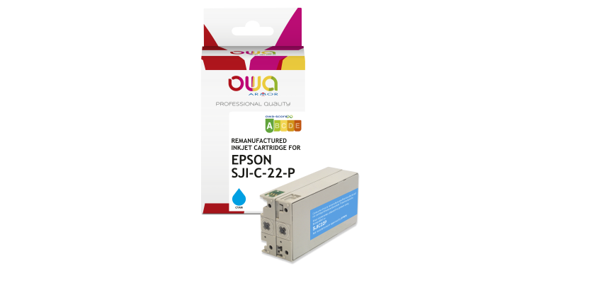 Cartouche d'encre remanufacturée OWA - standard - Cyan - pour EPSON SJI-C-22-P-(C)