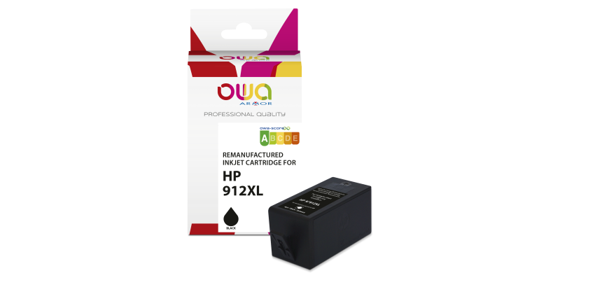 Cartouche d'encre remanufacturée OWA - haute capacité - Noir - pour HP 912XL