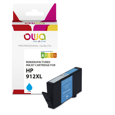 Cartouche d'encre remanufacturée OWA - haute capacité - Cyan - pour HP 912XL