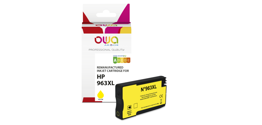 Cartouche d'encre remanufacturée OWA - haute capacité - Jaune - pour HP 963XL