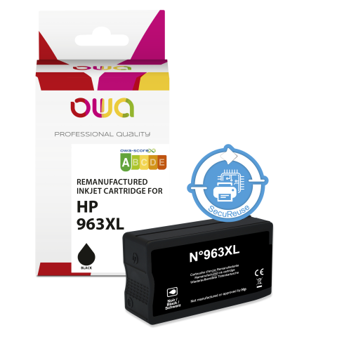 Cartucho de tinta remanufacturado OWA - alta capacidad - Negro - para HP 963XL