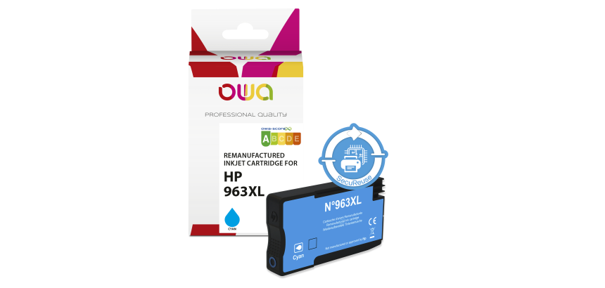 Cartouche d'encre remanufacturée OWA - haute capacité - Cyan - pour HP 963XL