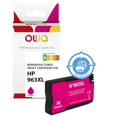 Cartucho de tinta remanufacturado OWA - alta capacidad - Magenta - para HP 963XL