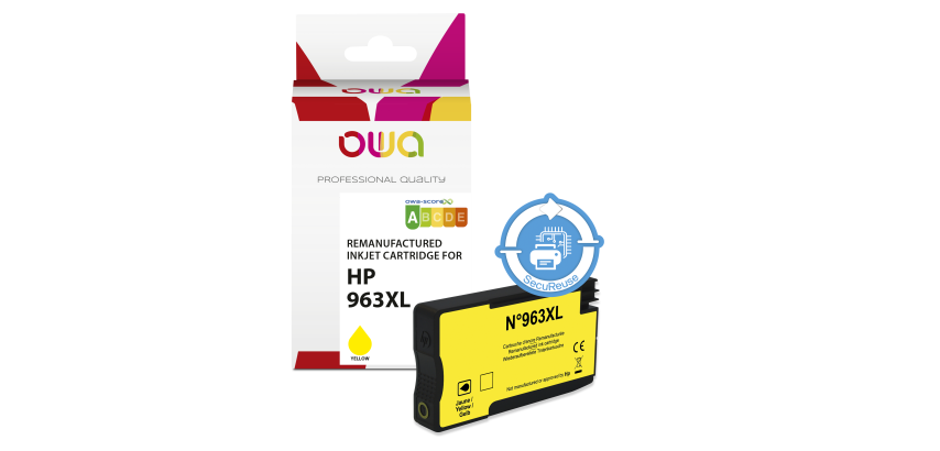 Cartouche d'encre remanufacturée OWA - haute capacité - Jaune - pour HP 963XL