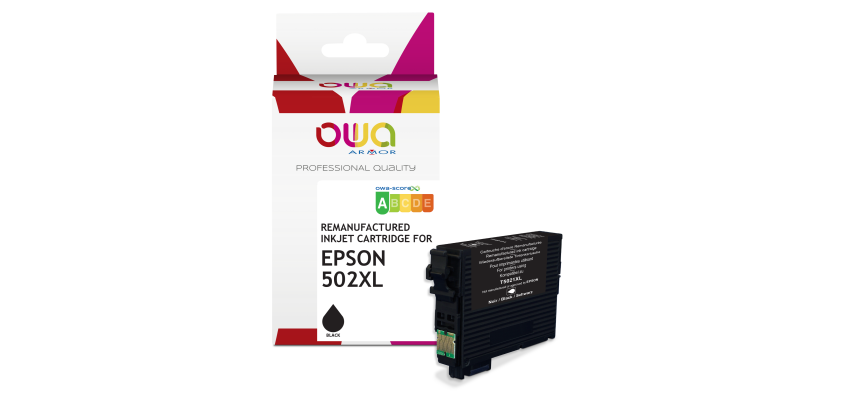 Cartouche d'encre remanufacturée OWA - haute capacité - Noir - pour EPSON 502XL
