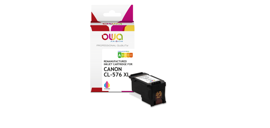 Cartouche d'encre remanufacturée OWA - standard - 3 Couleurs - pour CANON CL-576 XL