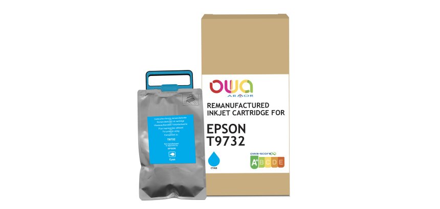 Cartouche d'encre remanufacturée OWA - standard - Cyan - pour EPSON T9732
