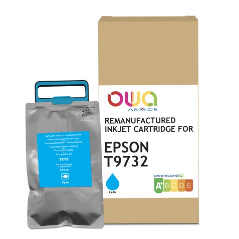 Cartouche d'encre remanufacturée OWA - standard - Cyan - pour EPSON T9732