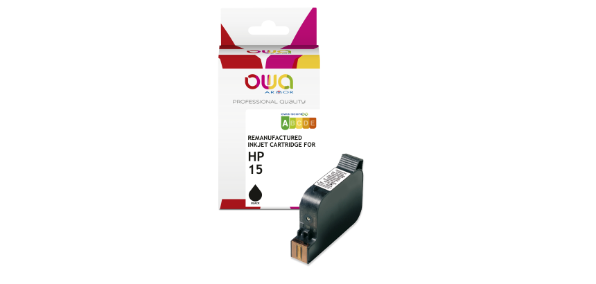 Cartouche d'encre remanufacturée OWA - standard - Noir - pour HP 15