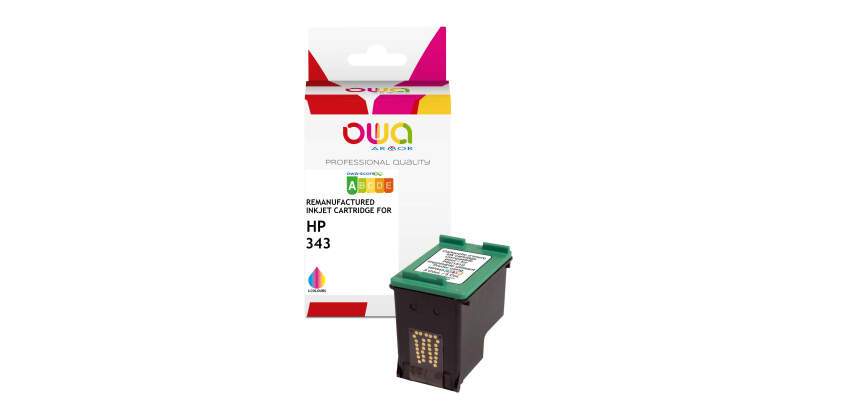 Cartouche d'encre remanufacturée OWA - standard - 3 Couleurs - pour HP 343
