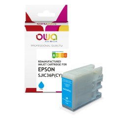Cartouche d'encre remanufacturée OWA - standard - Cyan - pour EPSON SJIC-36-P-C