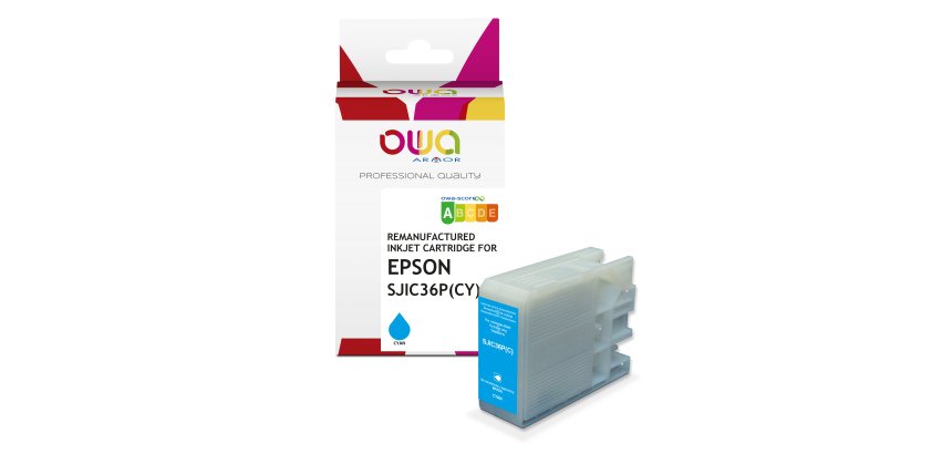 Cartouche d'encre remanufacturée OWA - standard - Cyan - pour EPSON SJIC-36-P-C
