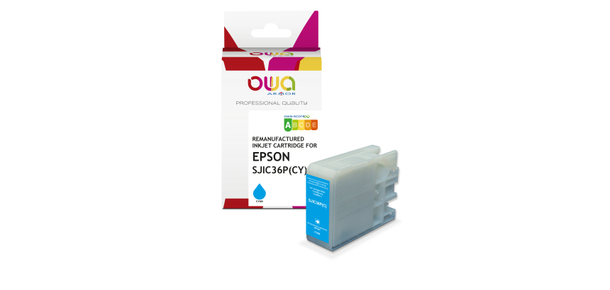 Cartouche d'encre remanufacturée OWA - standard - Cyan - pour EPSON SJIC-36-P-C