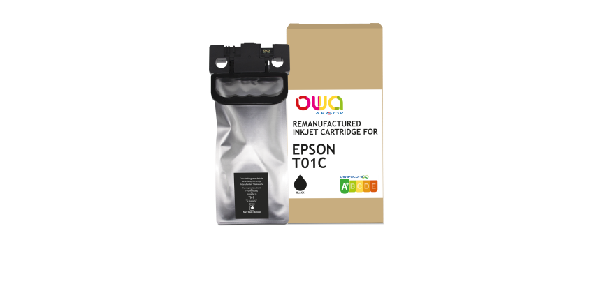 Cartouche d'encre remanufacturée OWA - standard - Noir - pour EPSON C13T01C100